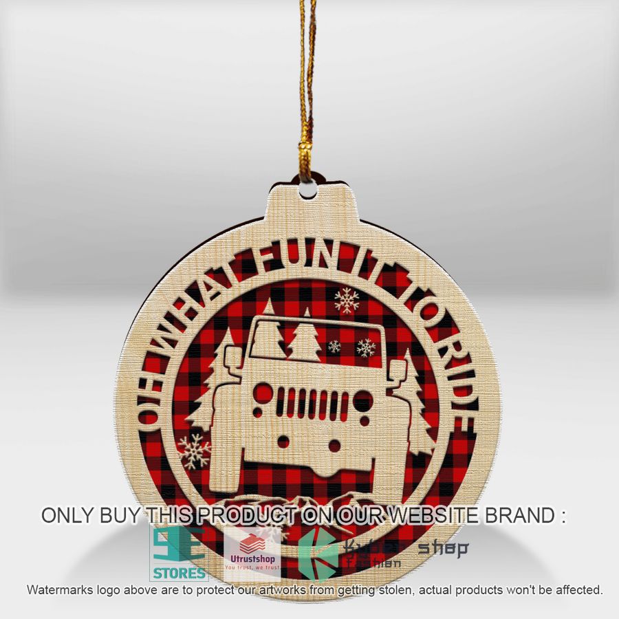 jp oh what fun it is to ride christmas wooden ornament 1 64639