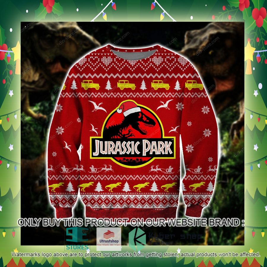 jurassic park red knitted wool sweater 2 93798