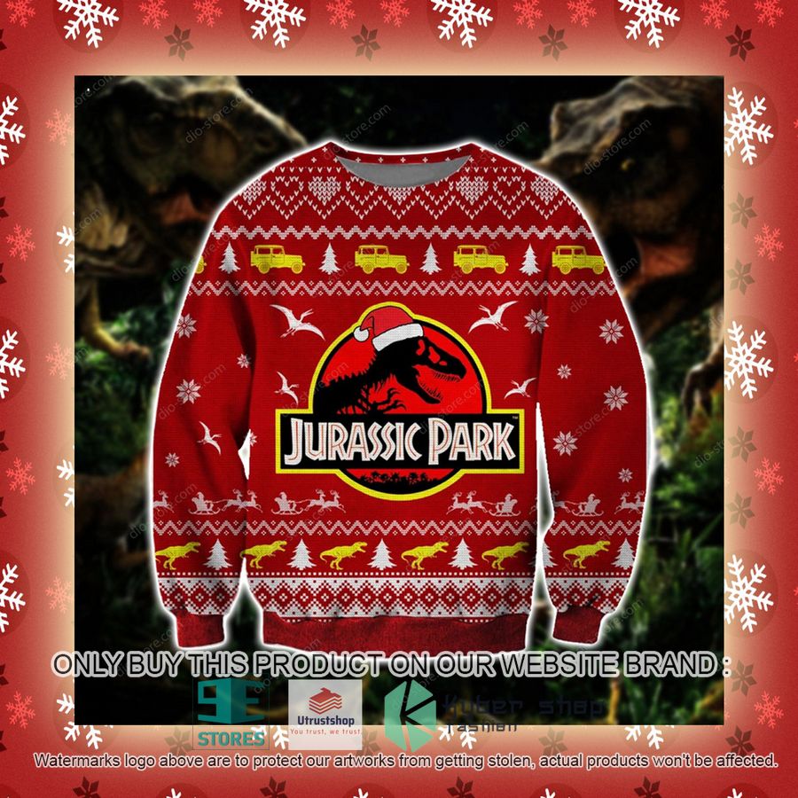 jurassic park red knitted wool sweater 3 73239