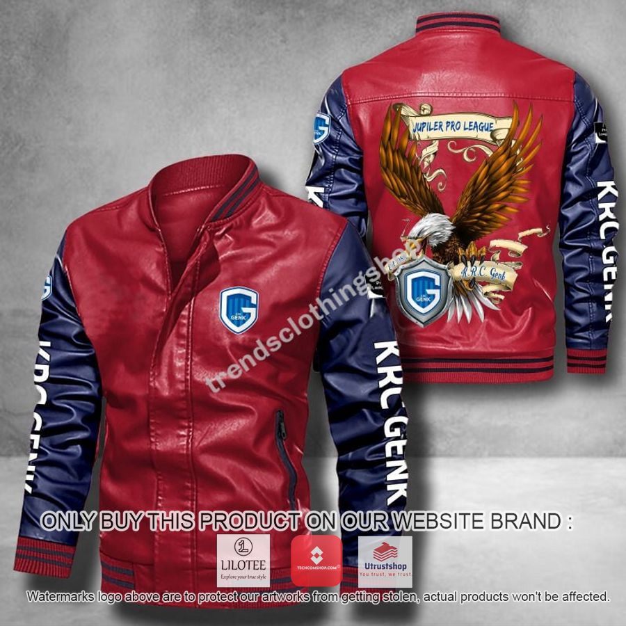 k r c genk eagle league leather bomber jacket 5 30885