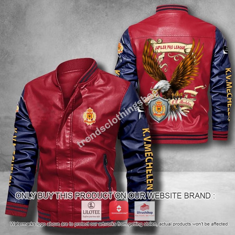 k v mechelen eagle league leather bomber jacket 5 10471