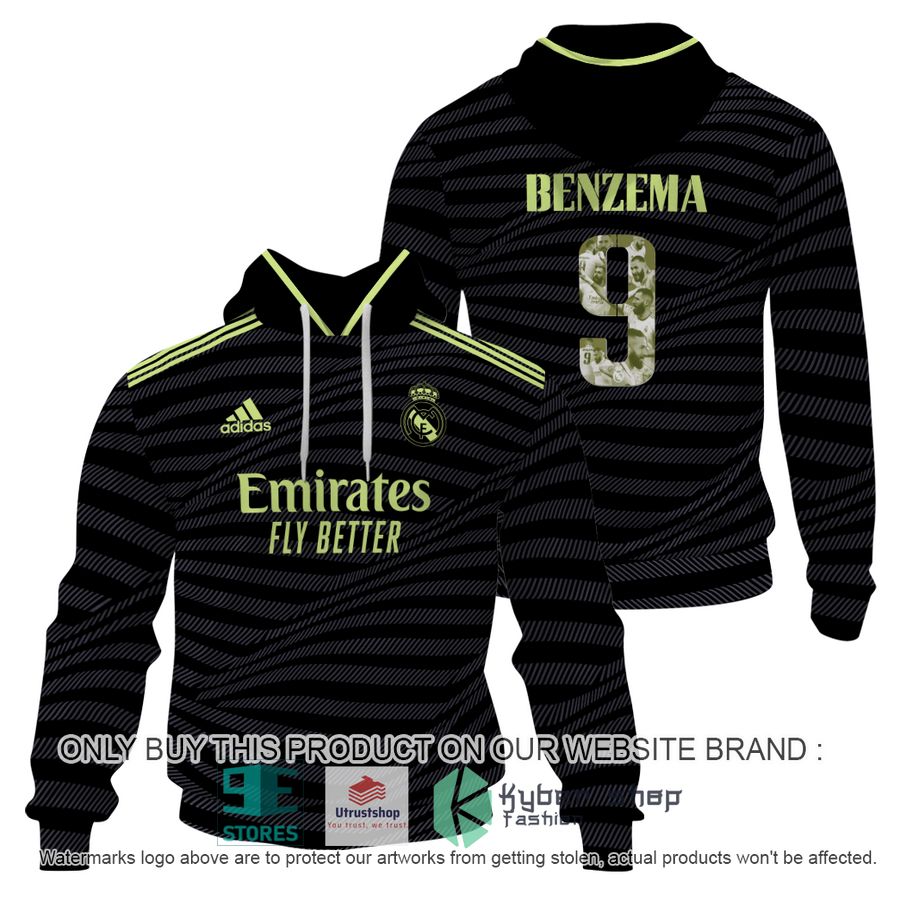 karim benzema 9 real madrid fc adidas black shirt hoodie 1 59317