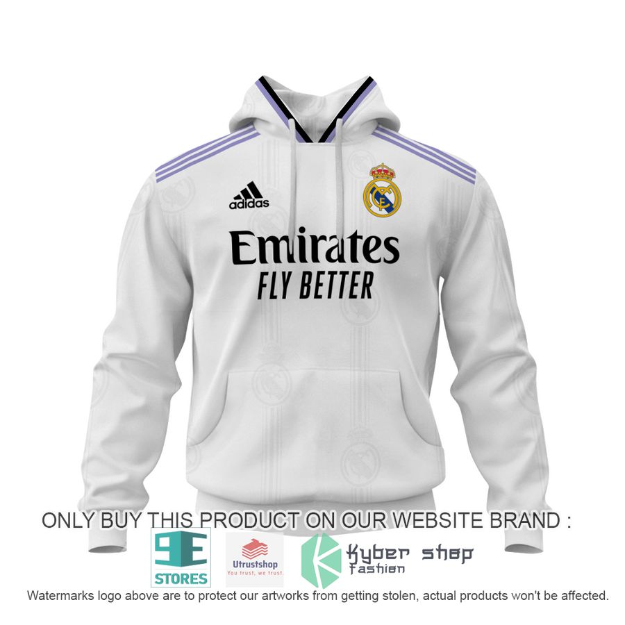 karim benzema 9 real madrid fc adidas white shirt hoodie 2 97927