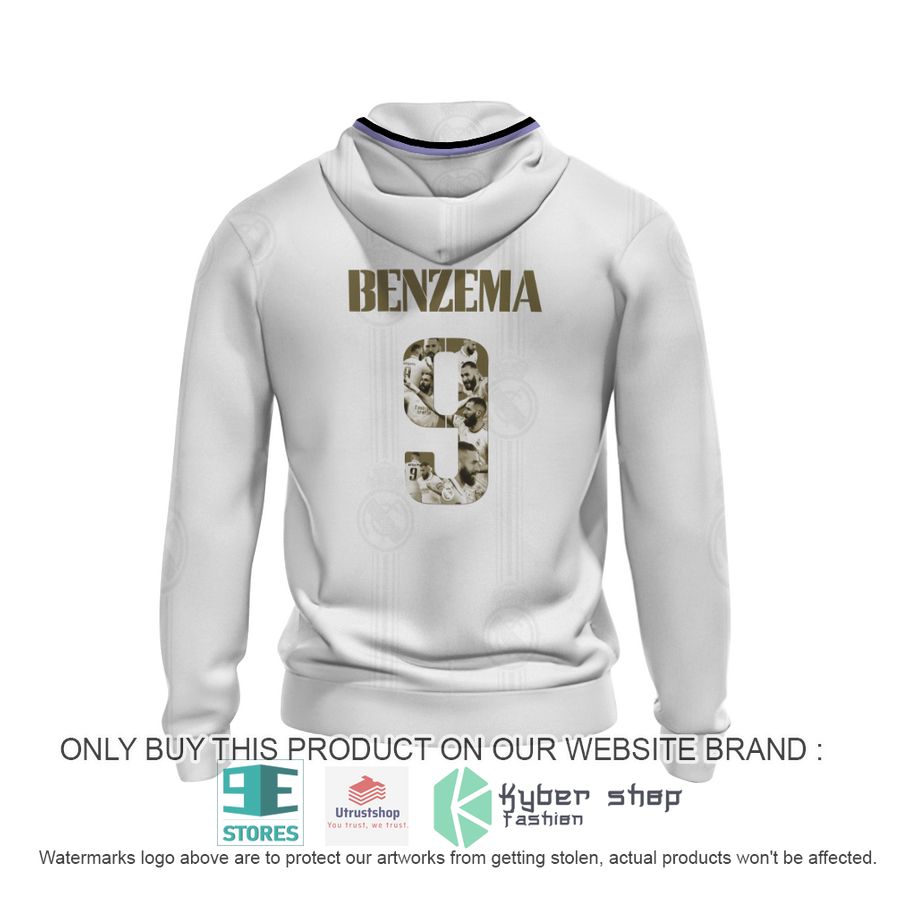 karim benzema 9 real madrid fc adidas white shirt hoodie 4 61645