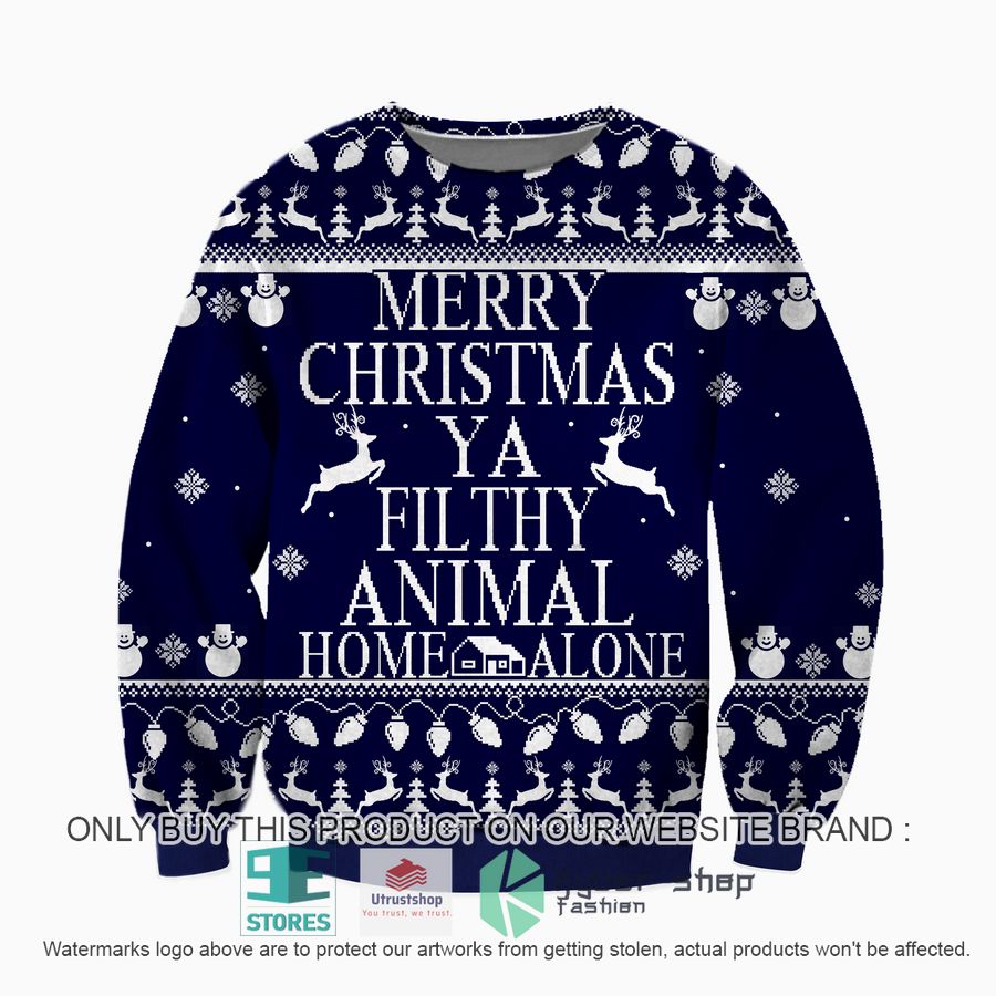 lampoons christmas vacation filthy animal home alone knitted wool sweater 2 97772