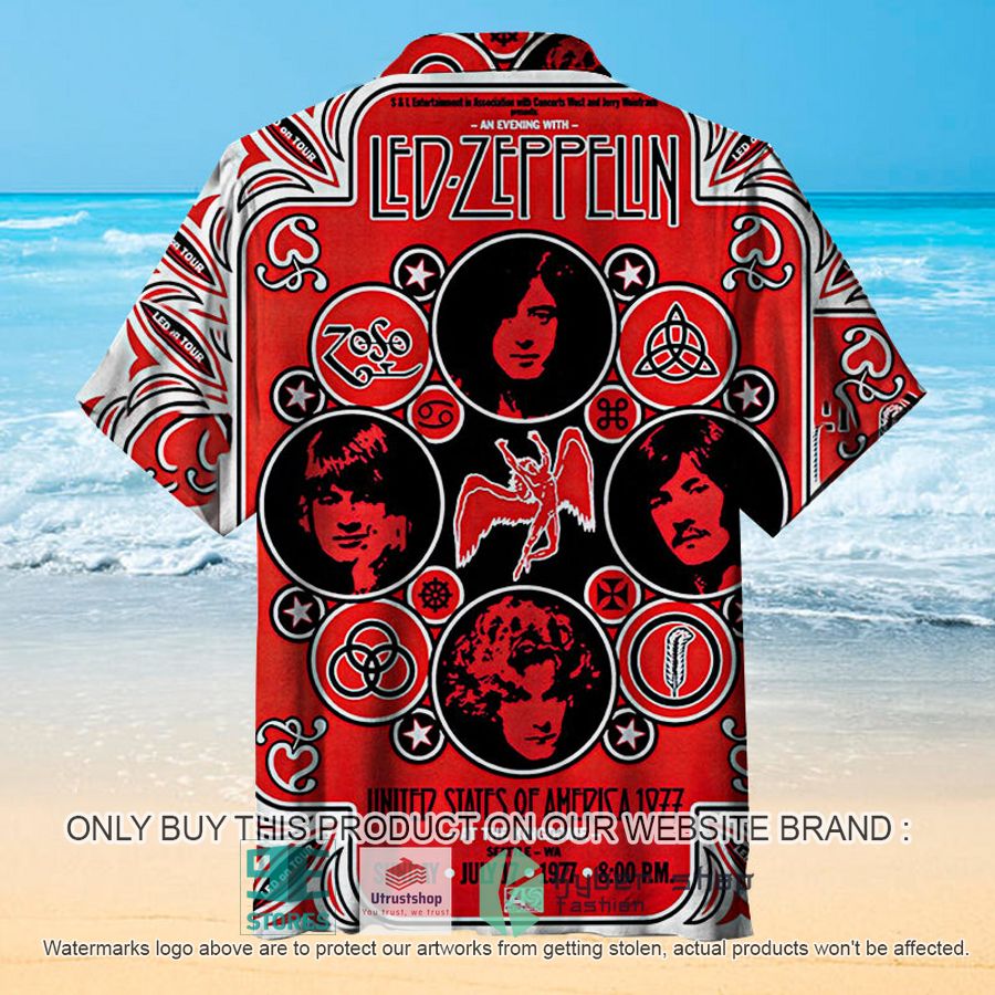 led zeppelin united states of america 1977 red hawaiian shirt 2 63794