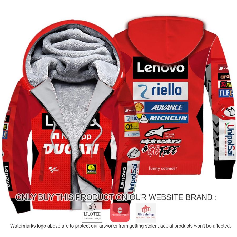 lenovo francesco bagnaia 2022 racing motogp fleece hoodie 1 83583