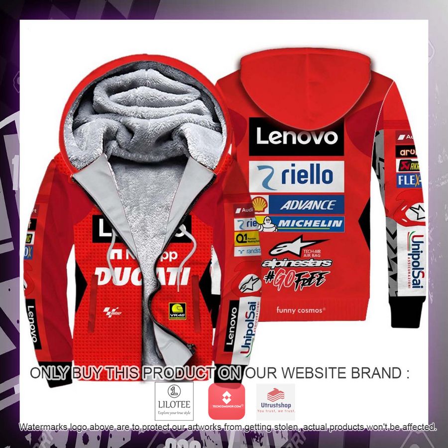 lenovo francesco bagnaia 2022 racing motogp fleece hoodie 2 90597