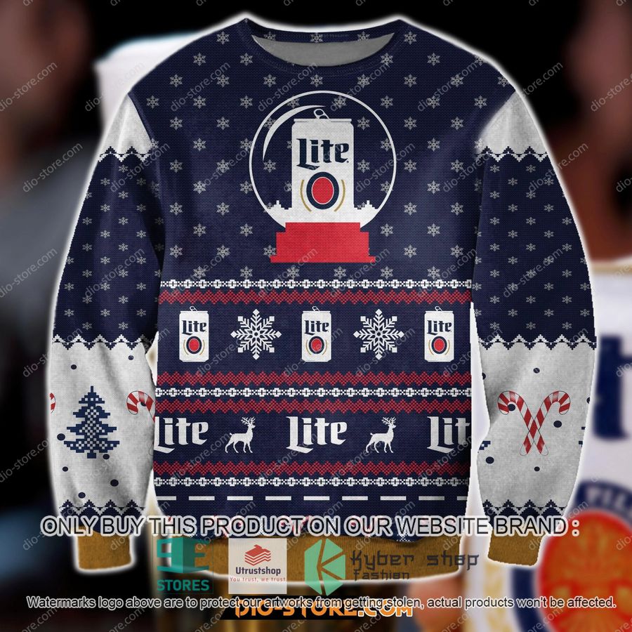 lite beer blue knitted wool sweater 1 16119