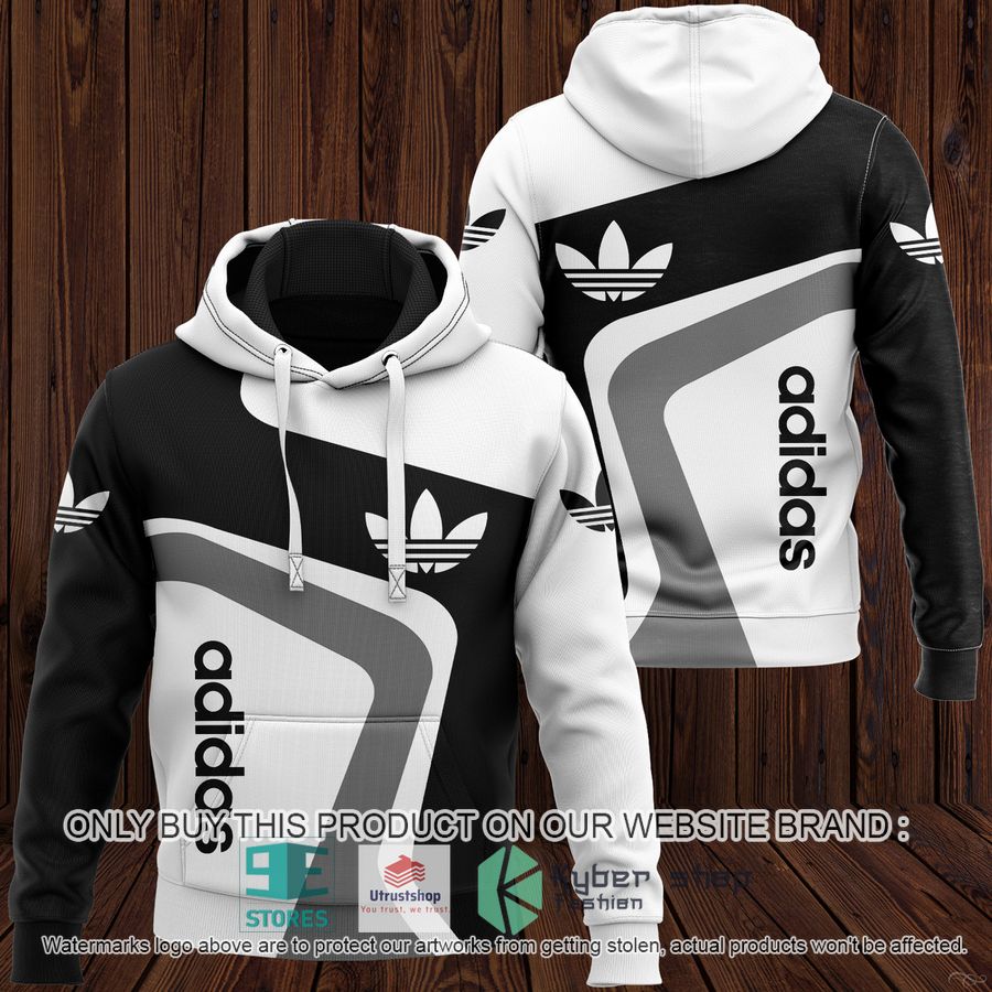 logo adidas white black 3d hoodie 1 81996