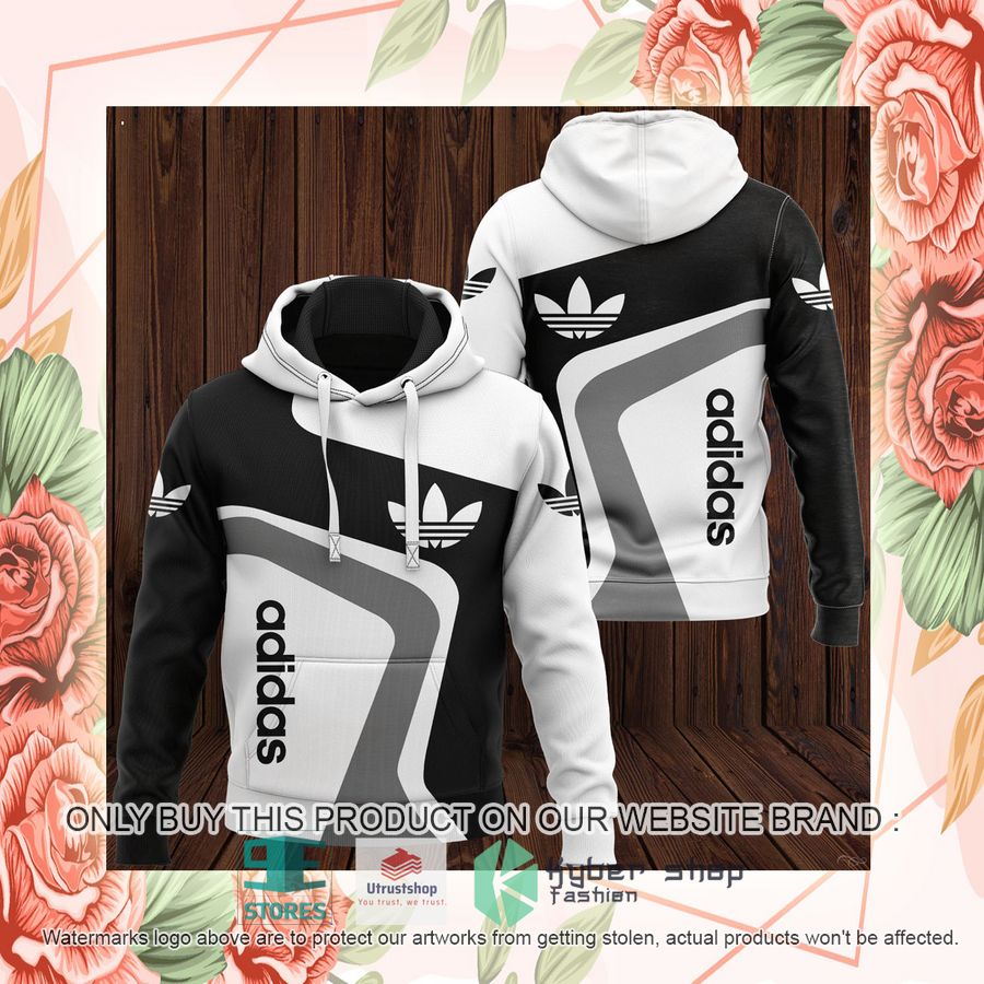 logo adidas white black 3d hoodie 2 21687
