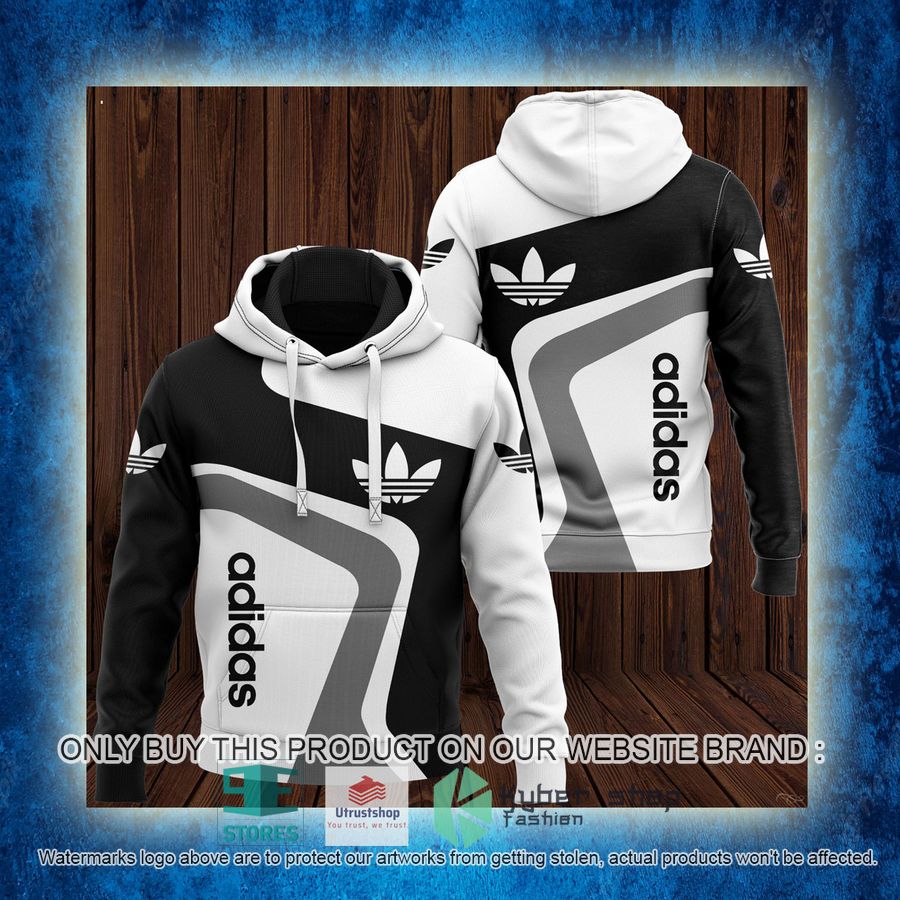 logo adidas white black 3d hoodie 3 99807