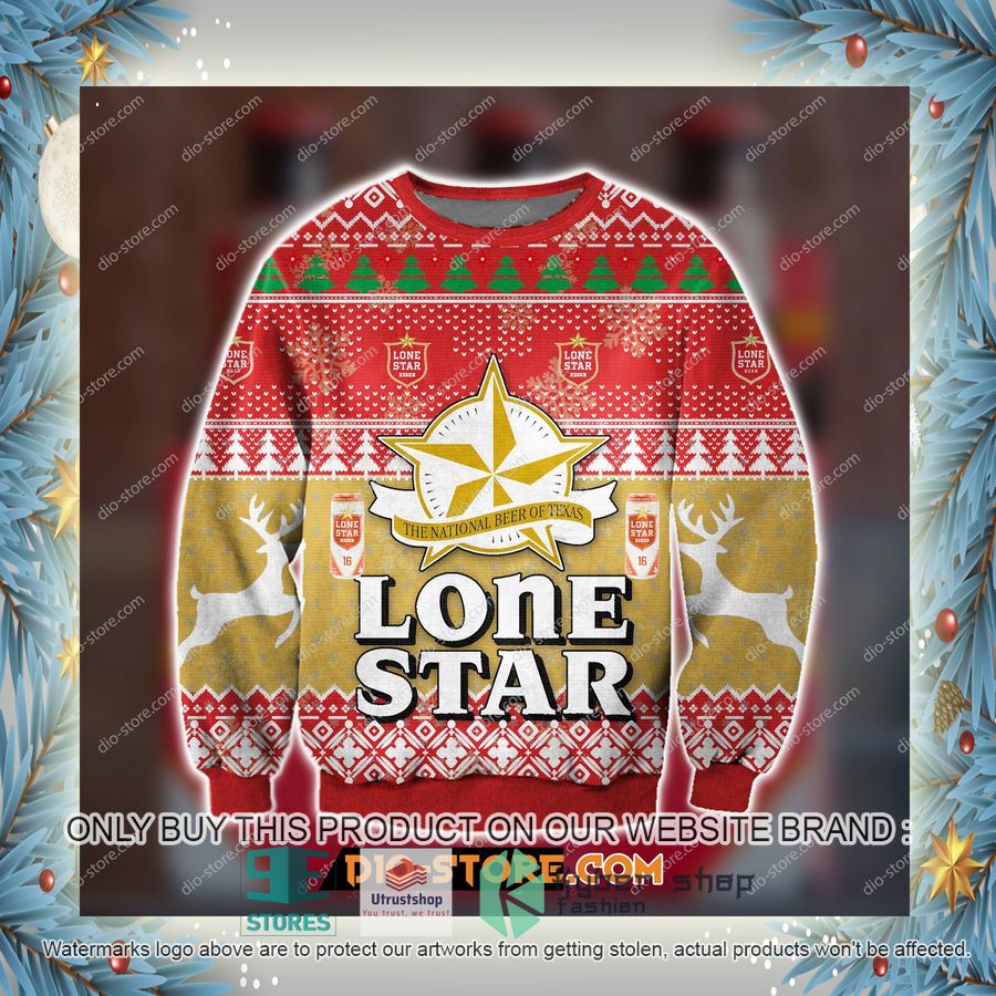 lonestar beer knitted wool sweater 7 20445
