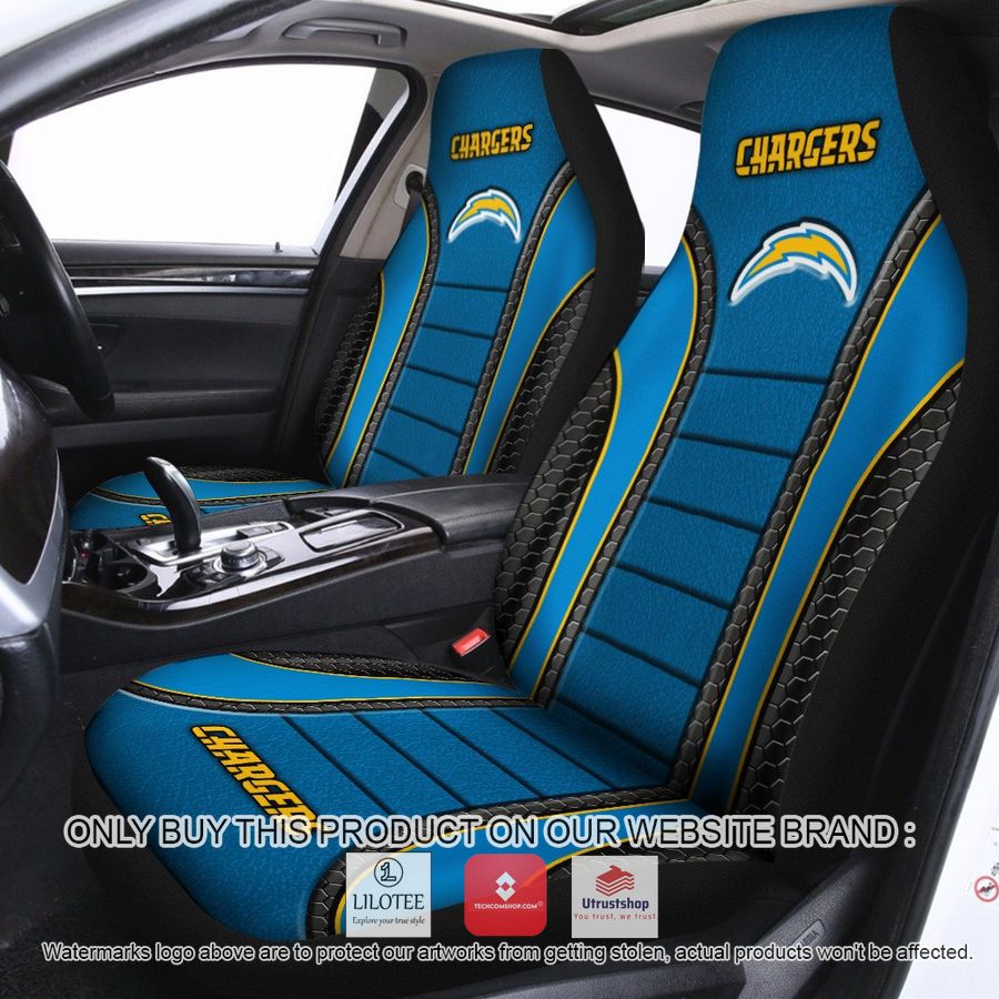 los angeles chargers light blue car seat covers 1 74641