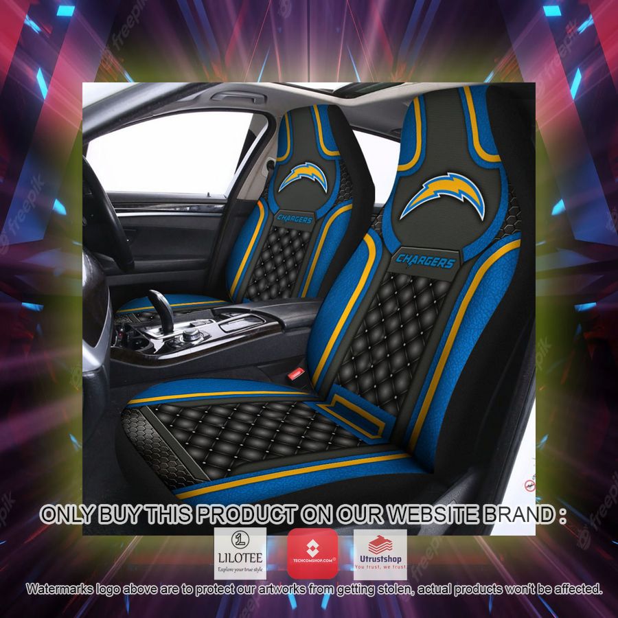 los angeles chargers navy black car seat covers 2 38912