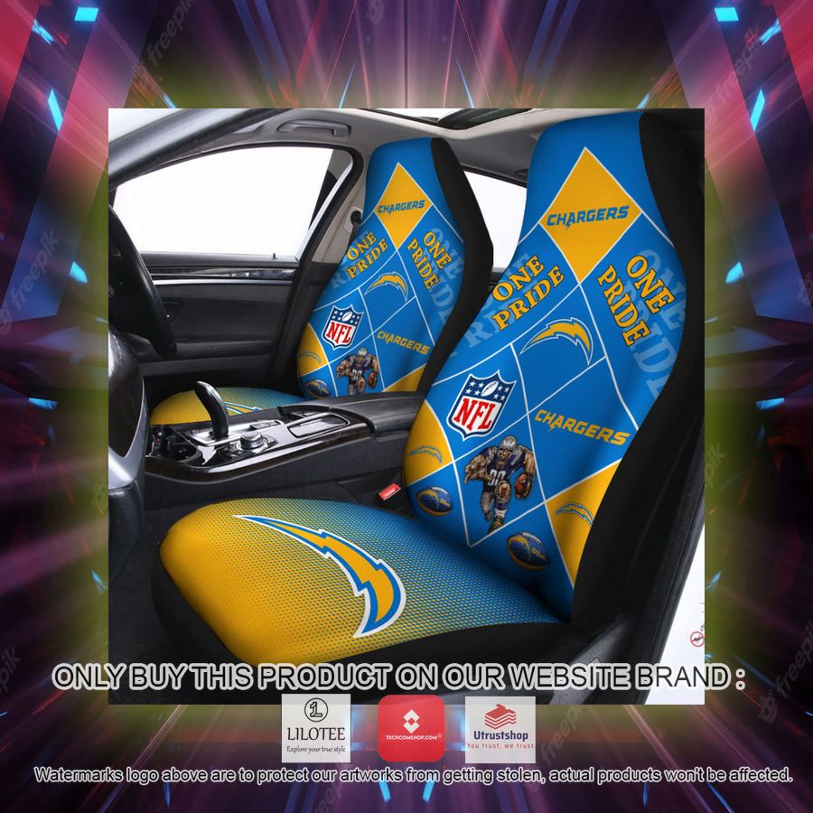 los angeles chargers one pride car seat covers 2 2414