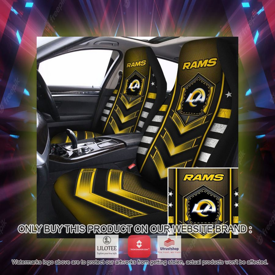los angeles rams electric yellow car seat covers 2 75948