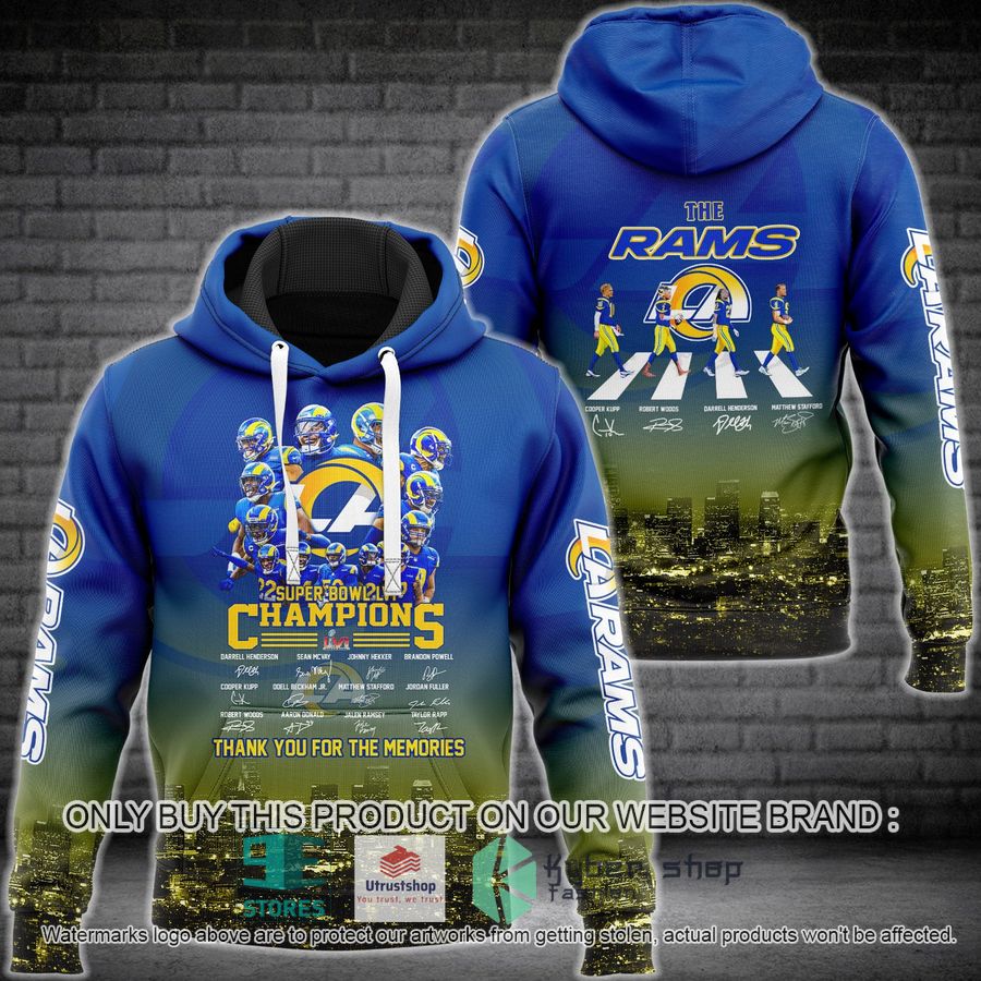 los angeles rams super bowl lvi champions blue 3d hoodie 1 59233