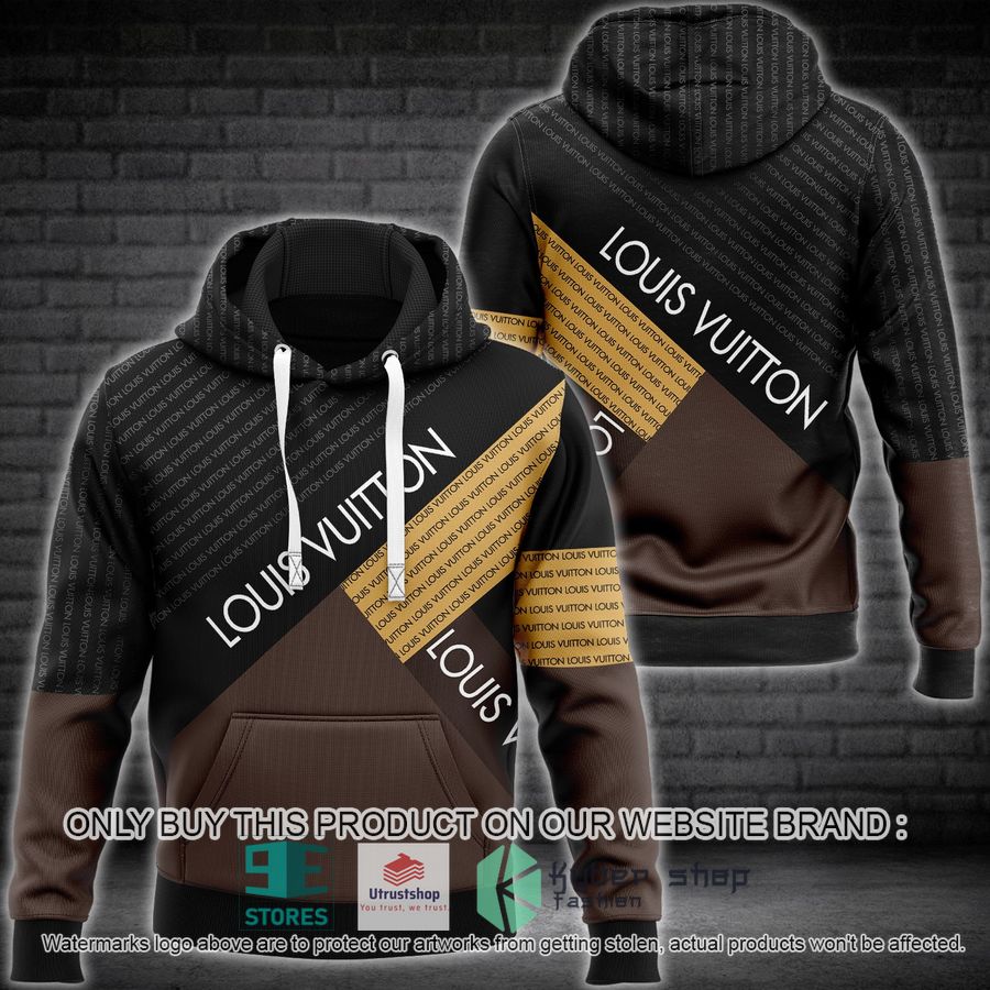 louis vuitton brand brown black 3d hoodie 1 80794