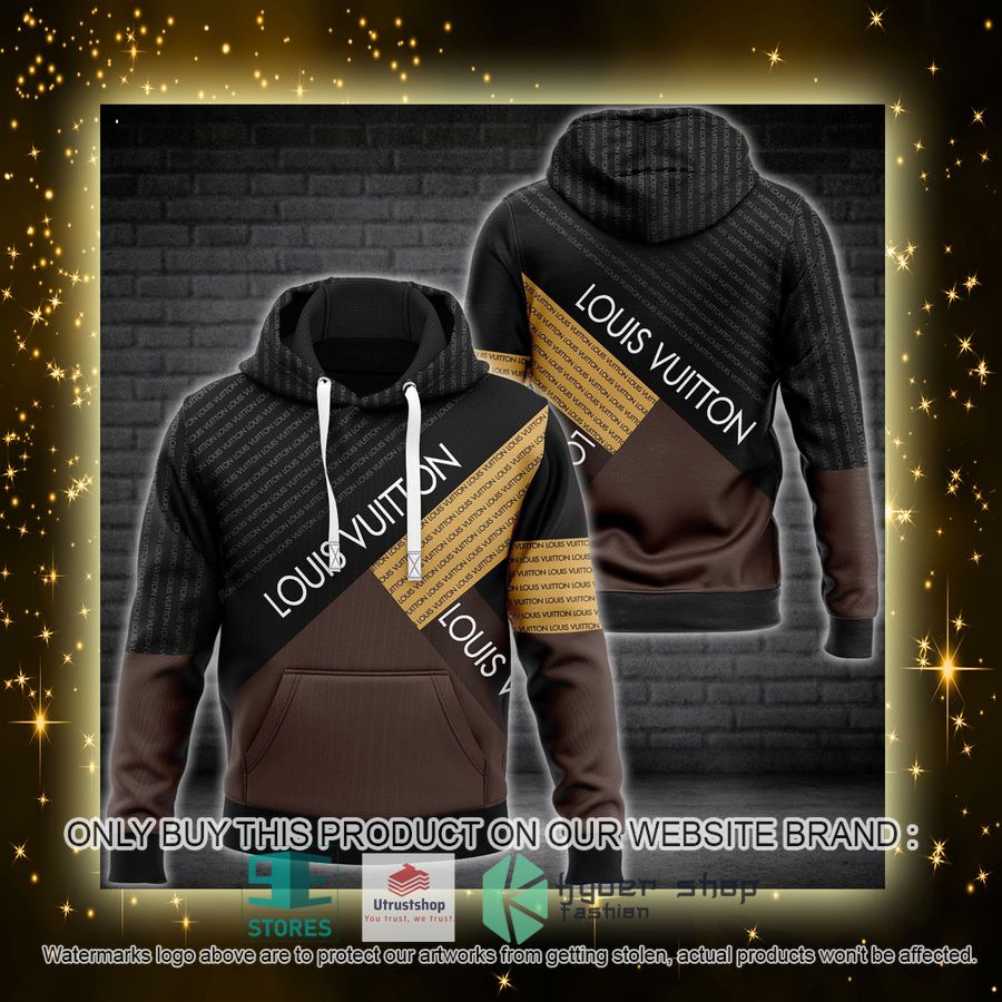 louis vuitton brand brown black 3d hoodie 4 13512