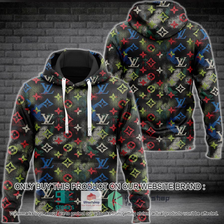 louis vuitton colorful black 3d hoodie 1 90723