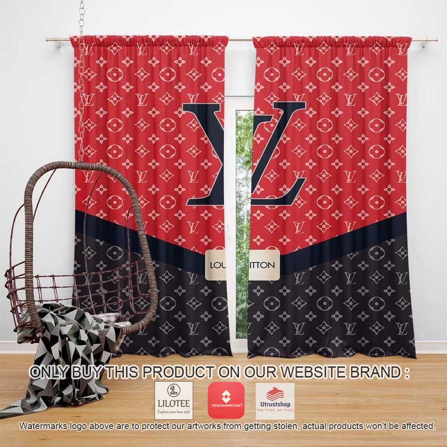 louis vuitton lv black and red windown curtain 1 61511