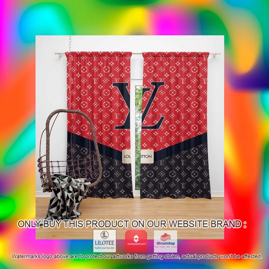 louis vuitton lv black and red windown curtain 2 60454