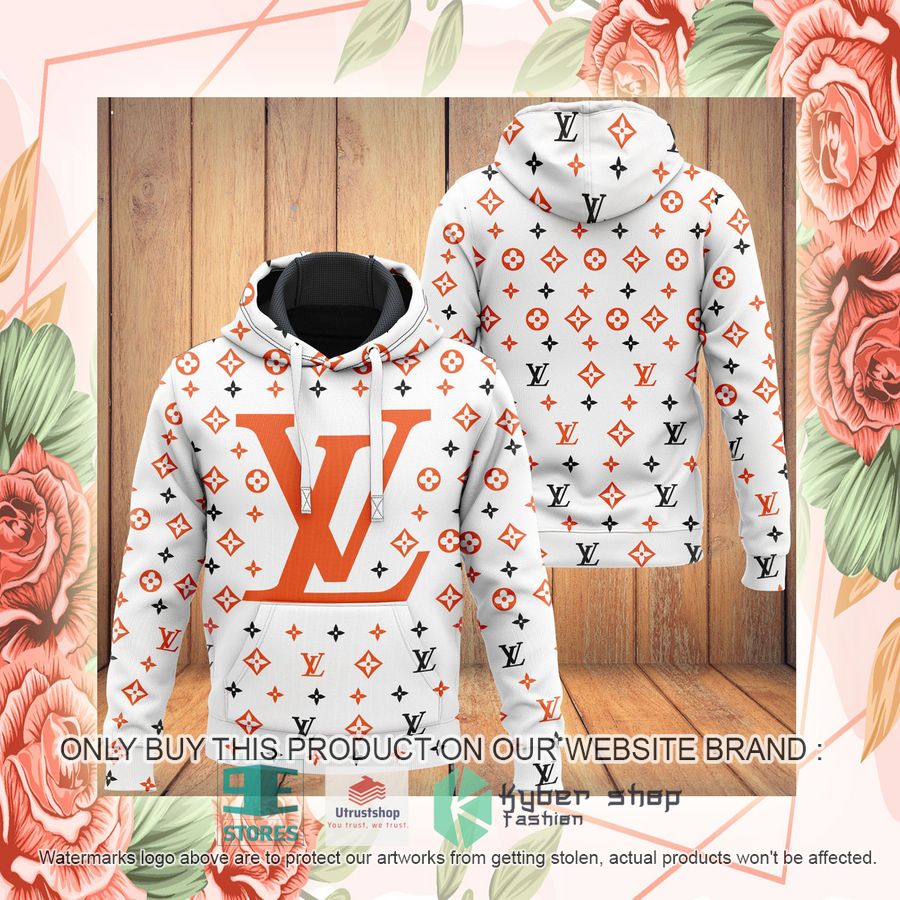 louis vuitton orange white 3d hoodie 2 97163