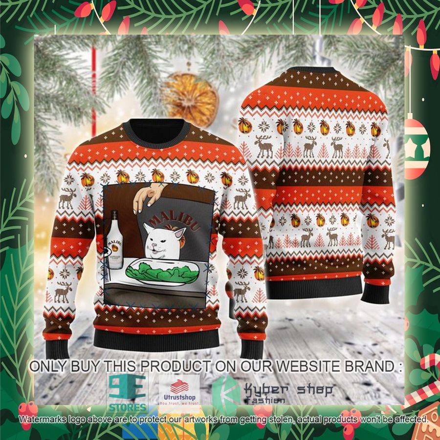 malibu rum cat meme ugly christmas sweater 2 11920