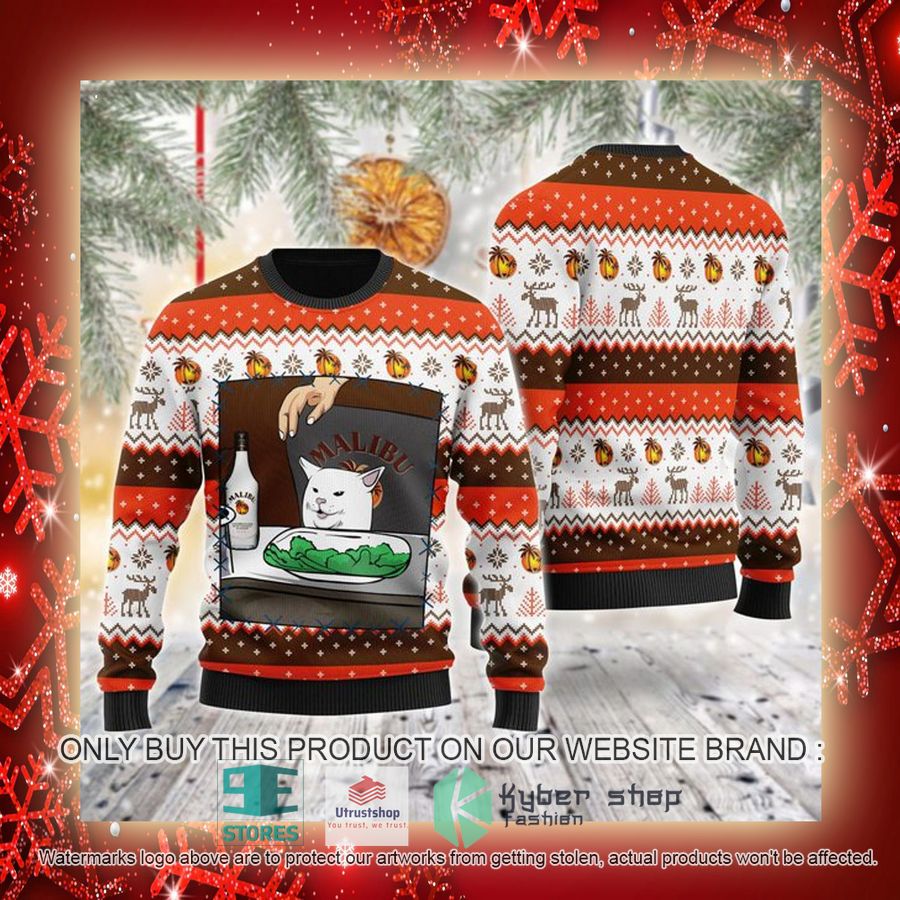 malibu rum cat meme ugly christmas sweater 3 2677