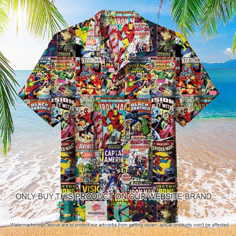 marvel comics superhero covers hawaiian shirt 1 8145