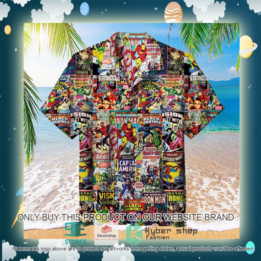 marvel comics superhero covers hawaiian shirt 2 24322