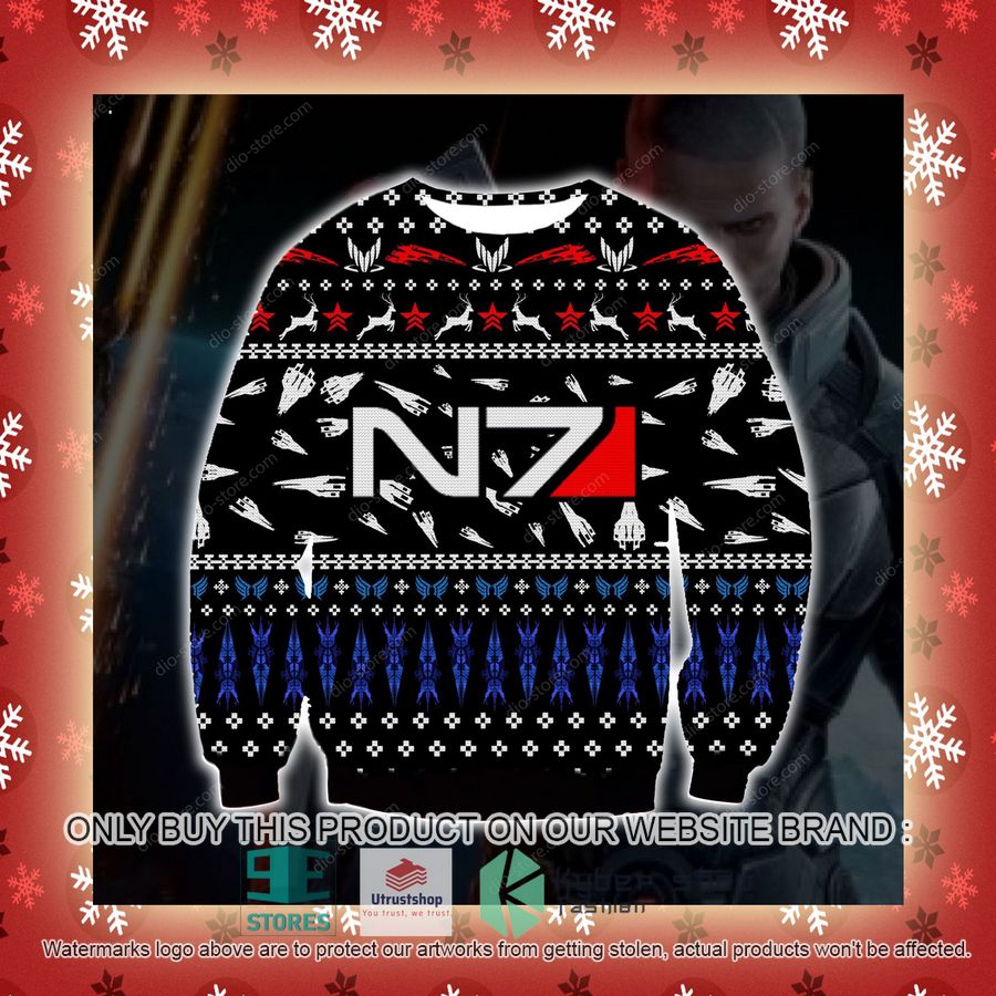 mass effect n7 black knitted wool sweater 3 45557