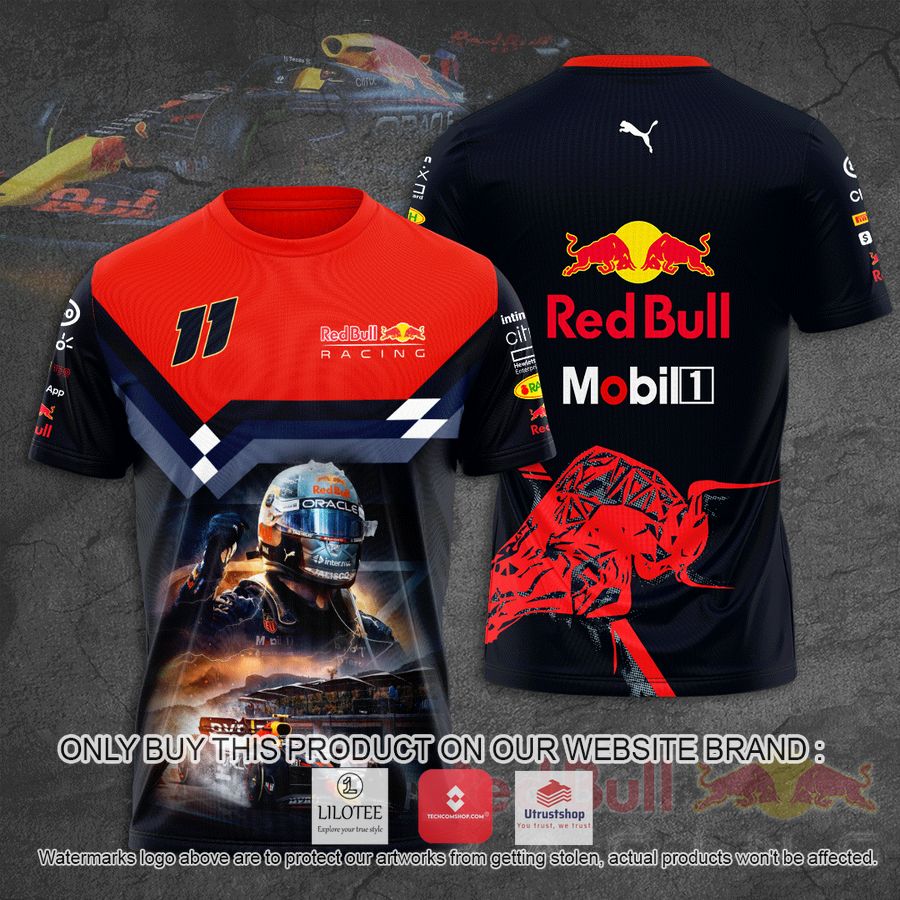 max verstappen mobil 1 oracal red bull racing tezos red 3d t shirt 1 7019