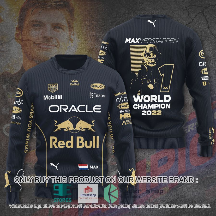 max verstappen red bull f1 world champion 2022 black 3d shirt hoodie 2 69019