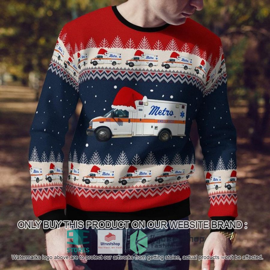 meridian mississippi metro ambulance ugly christmas sweater 4 75016