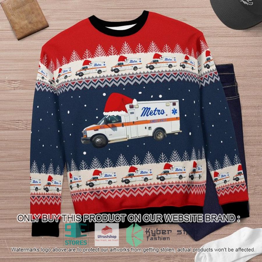 meridian mississippi metro ambulance ugly christmas sweater 6 74575