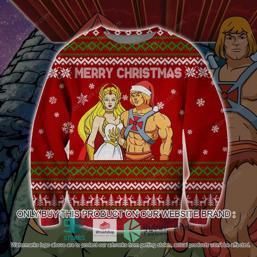 merry christmas he man she ra knitted wool sweater 1 59019