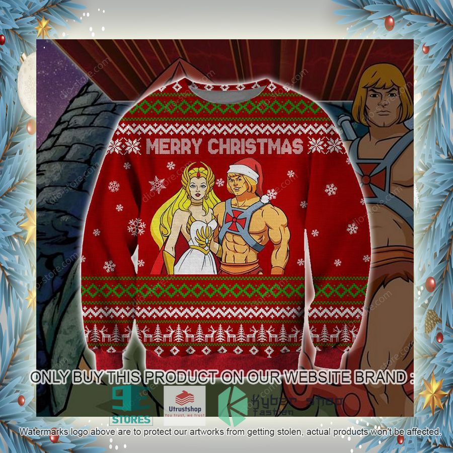 merry christmas he man she ra knitted wool sweater 13 35351