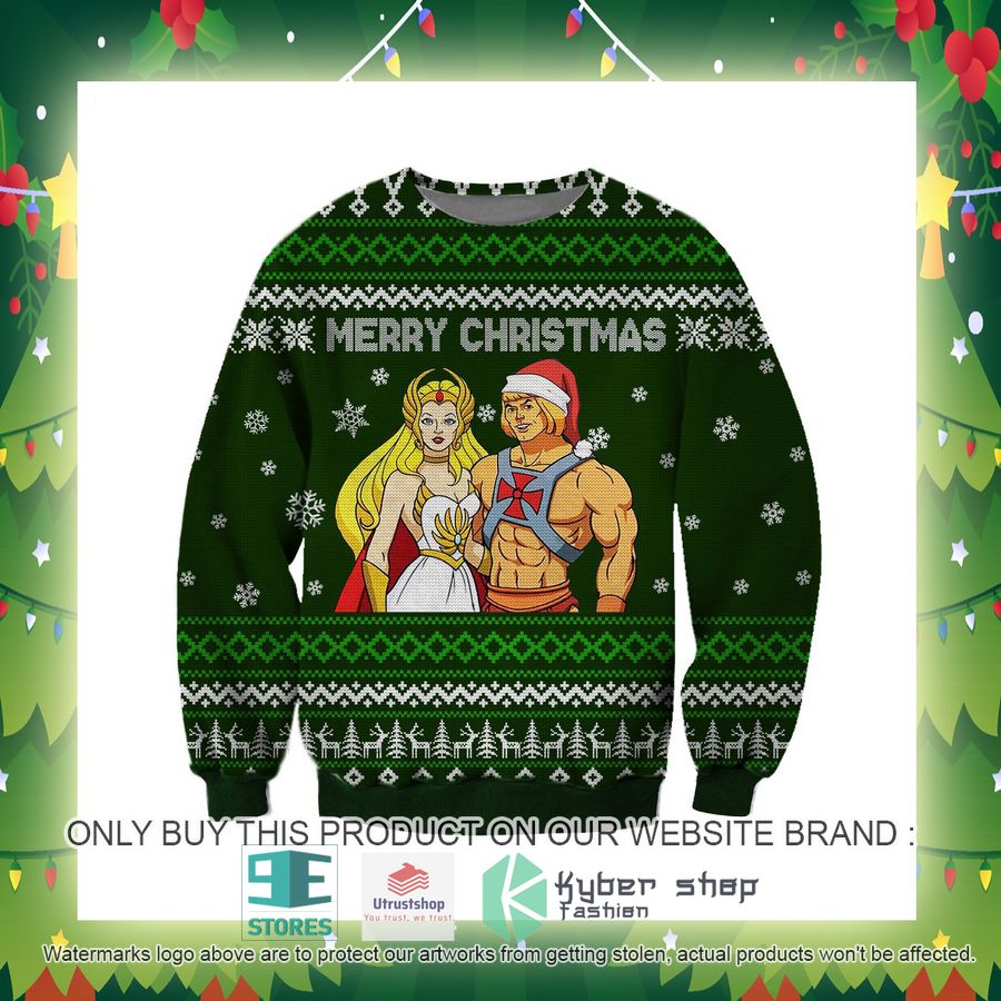 merry christmas he man she ra knitted wool sweater 6 8037