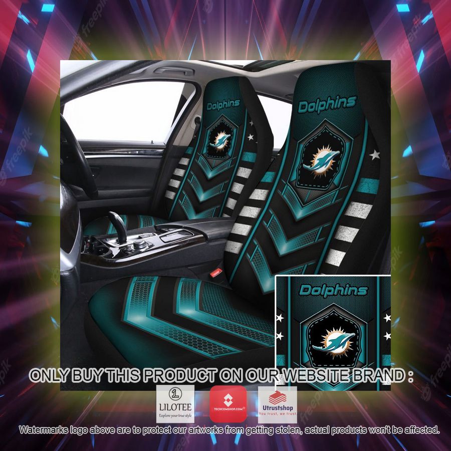 miami dolphins electric green car seat covers 2 60232