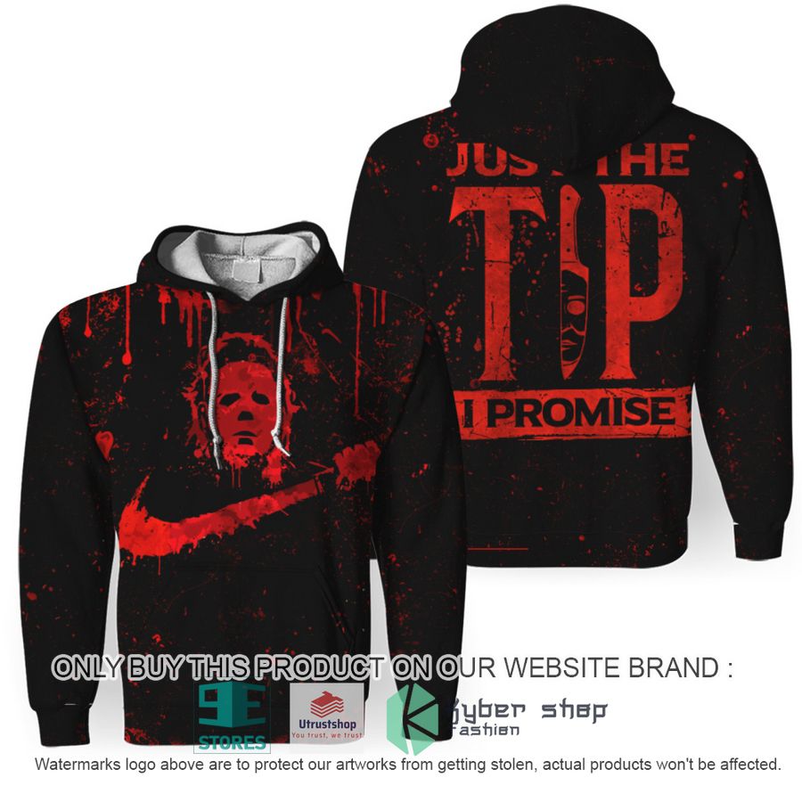 michael myers nike just the tip i promise black hoodie 3 56600
