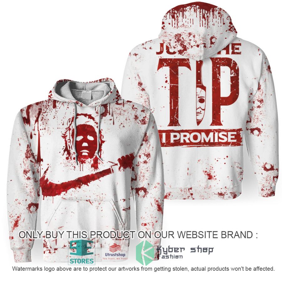 michael myers nike just the tip i promise white hoodie 1 85160