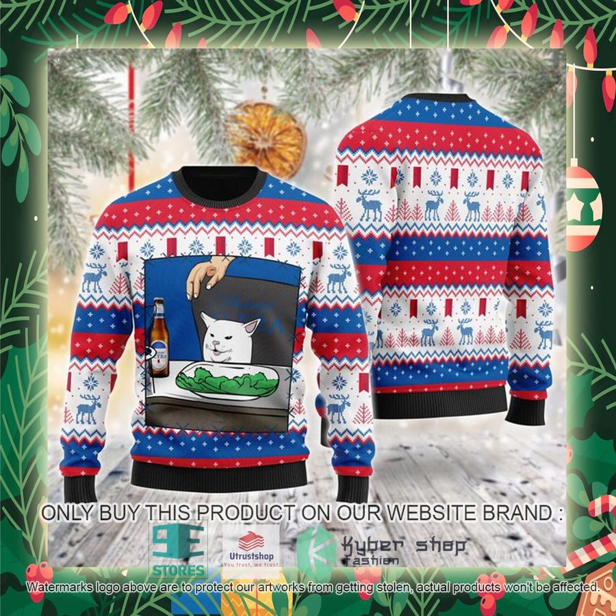 michelob ultra cat meme ugly christmas sweater 2 61135