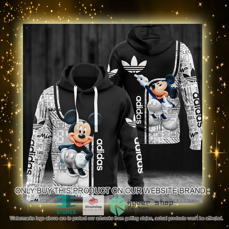 mickey mouse adidas black white 3d hoodie 4 83619