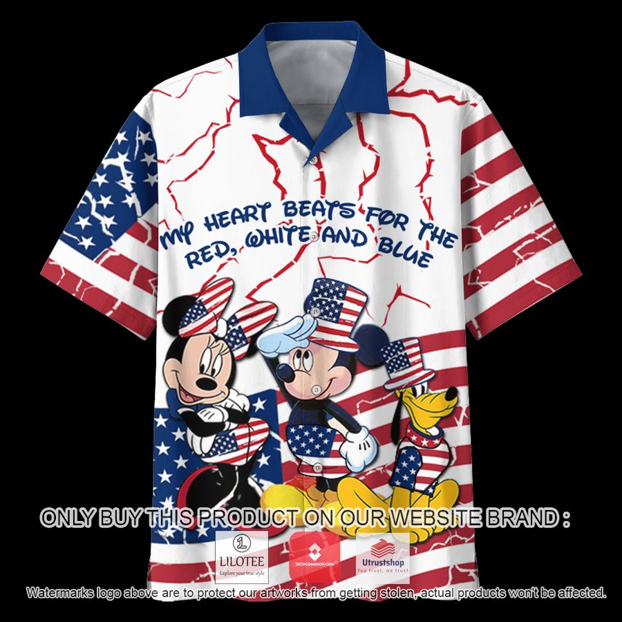 mickey mouse and minne mouse us flag firework hawaiian shirt 2 78310
