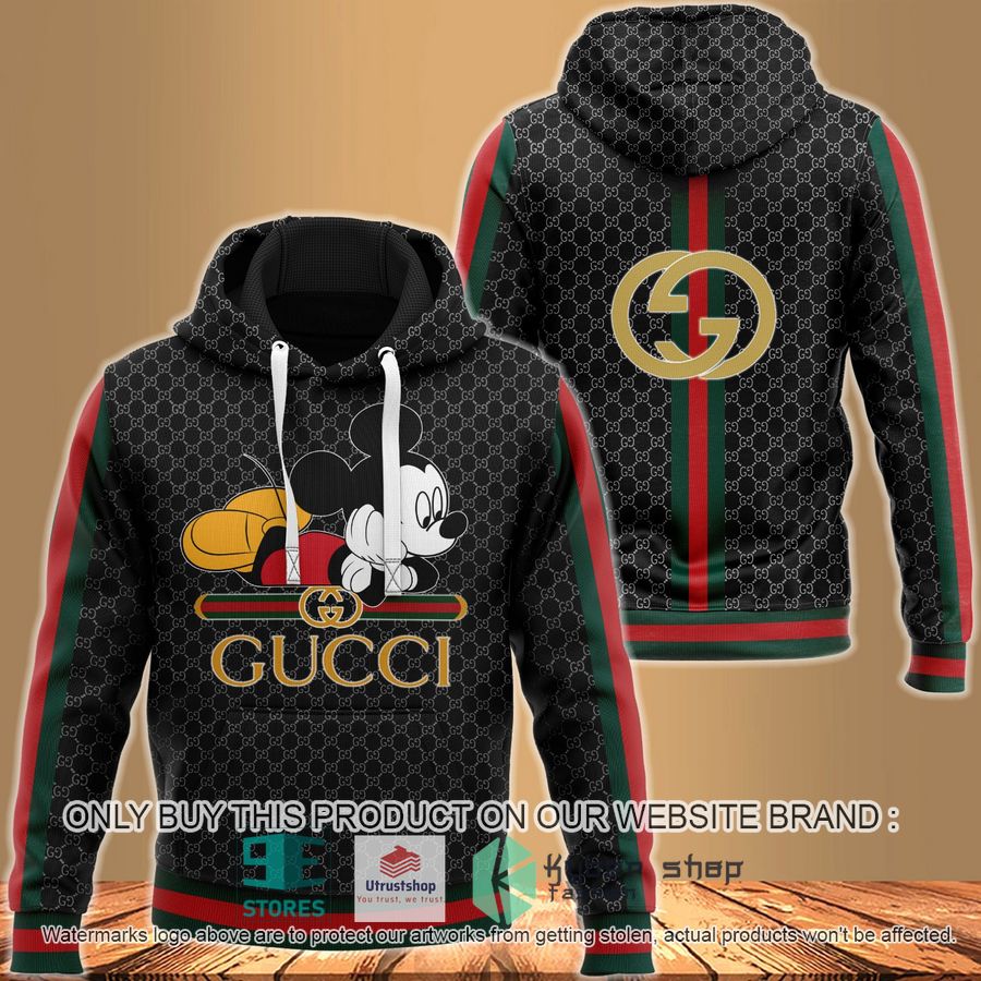 mickey mouse gucci black pattern 3d hoodie 1 78299
