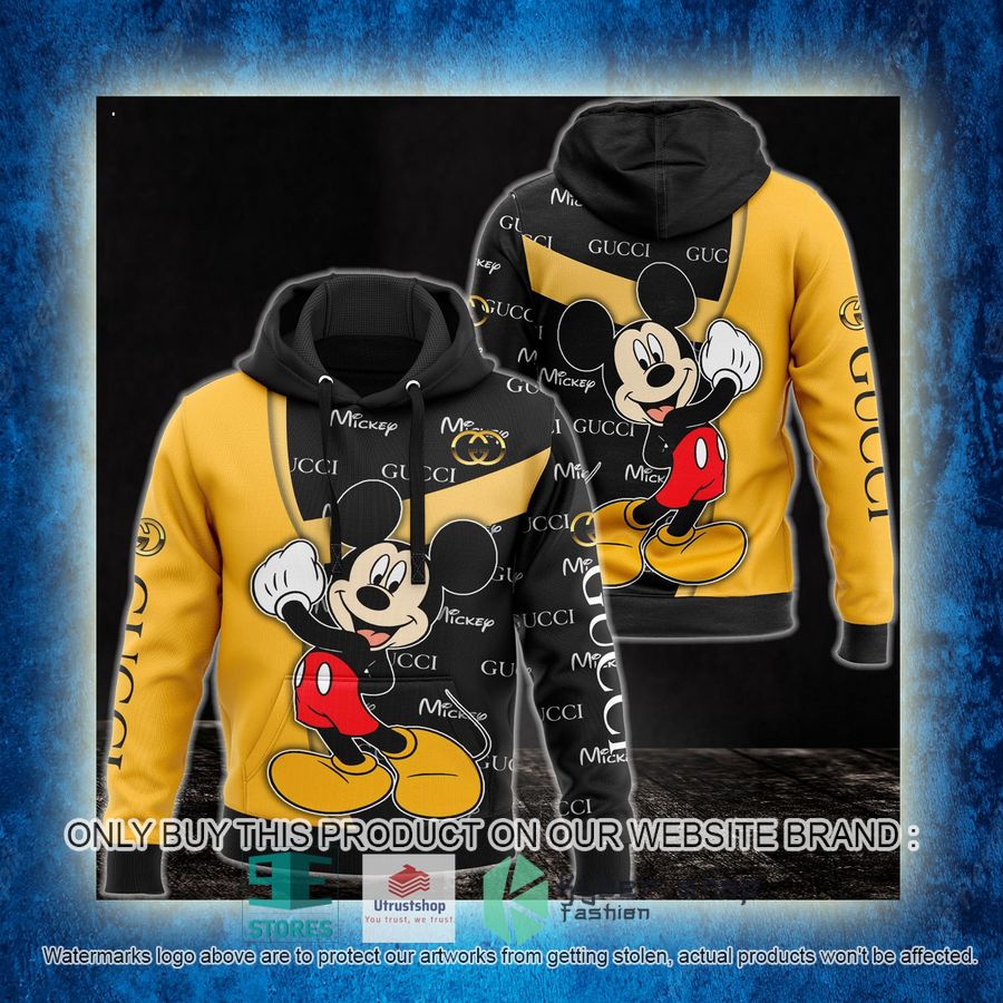 mickey mouse gucci brand yellow black 3d hoodie 3 53934