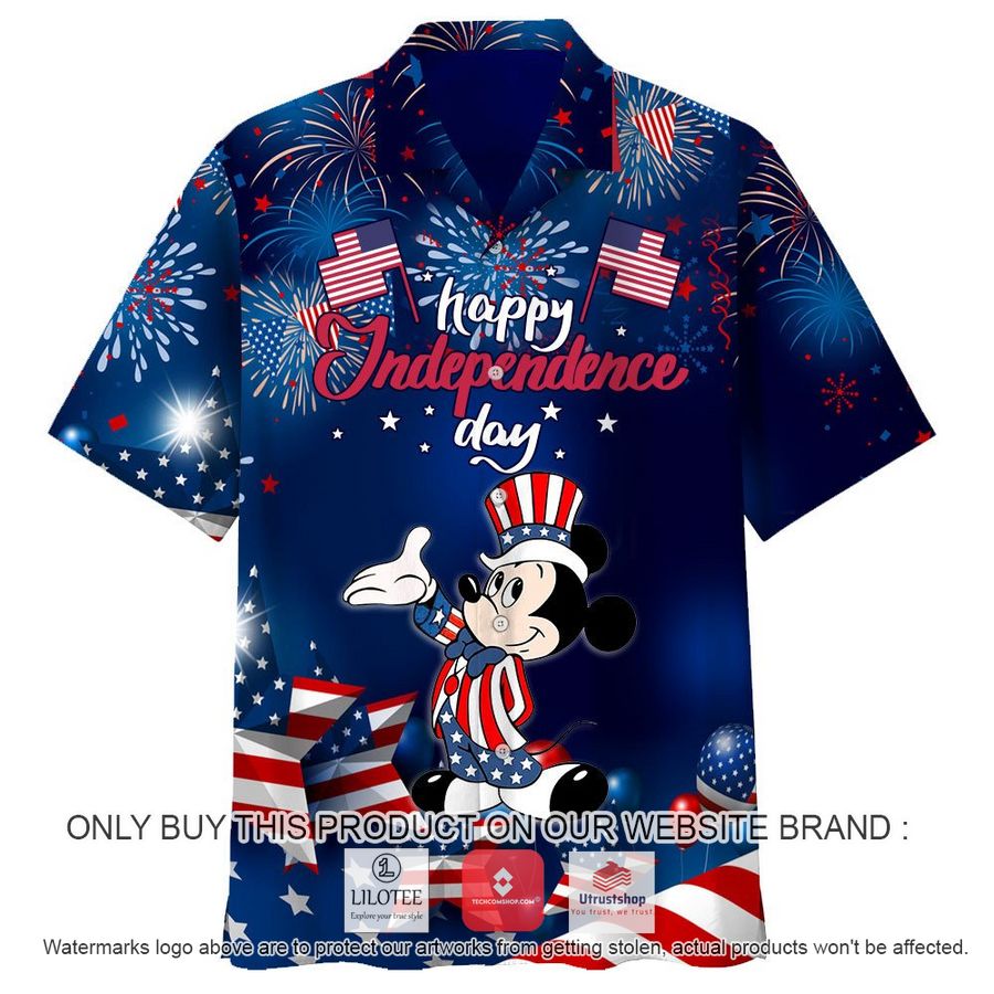 mickey mouse happy independence day clown us flag hawaiian shirt 2 90390