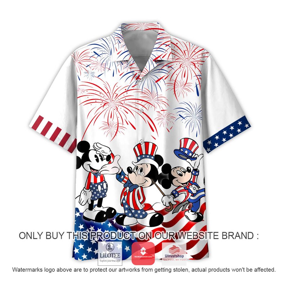 mickey mouse us flag firework hawaiian shirt 2 47666